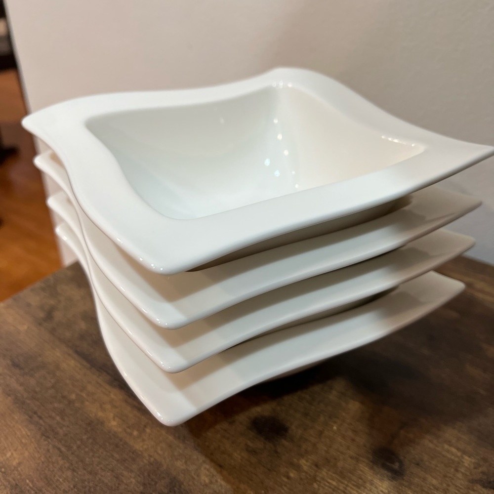 Set of 4 -VILLEROY & BOCH White New Wave Bowls
